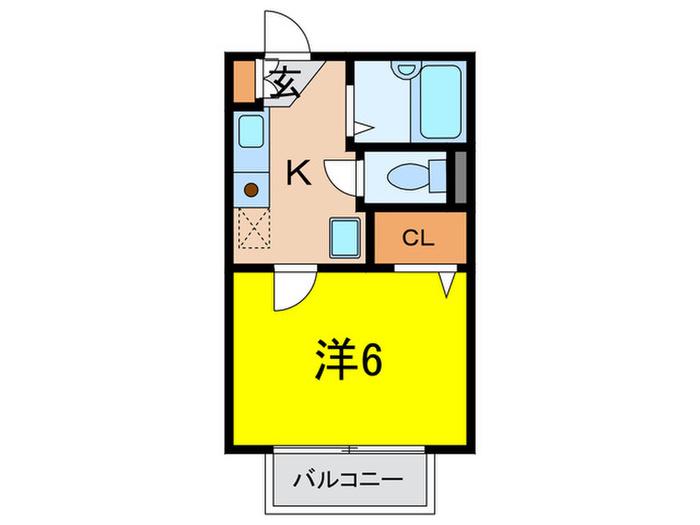 レーベンハイム(1K/1階)の間取り写真