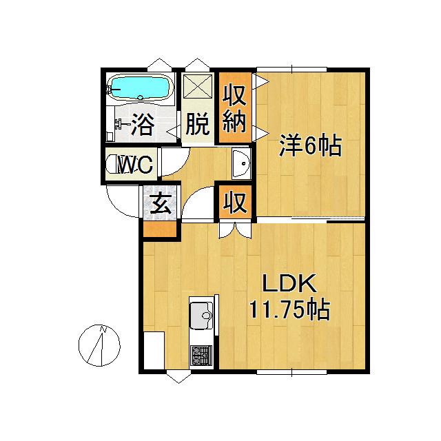メゾンパルジュS(1LDK/1階)の間取り写真