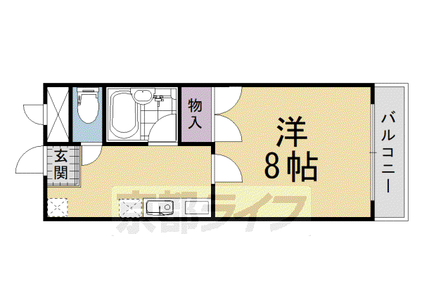 ウエスト POINT(1K/1階)の間取り写真