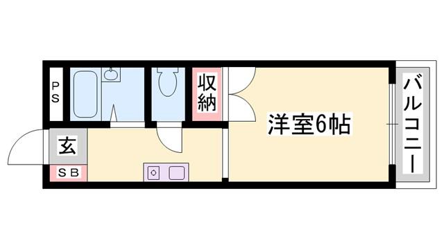 セレッソ壱番館(ワンルーム/1階)の間取り写真