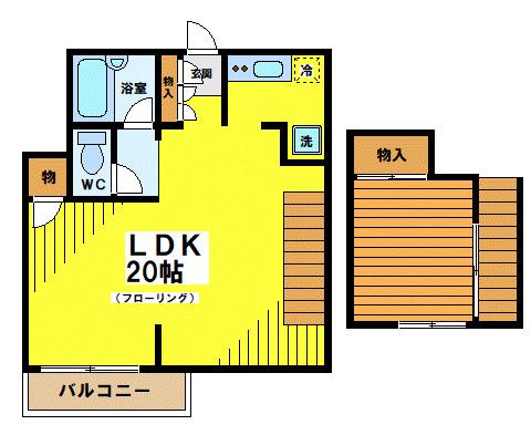 オラージュ(1LDK/2階)の間取り写真