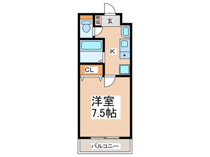 クリスタルベイ(1K/9階)の間取り写真
