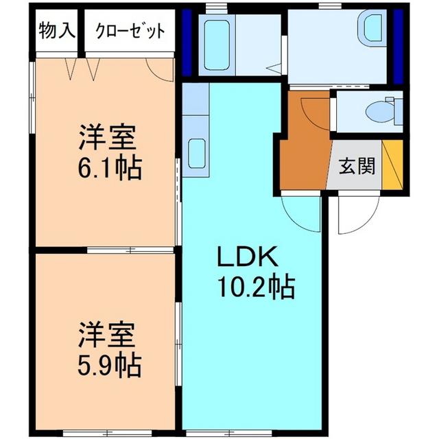 クインス(2LDK/1階)の間取り写真