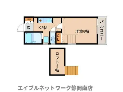 クレストール(1K/2階)の間取り写真