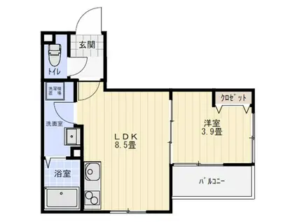 シエレトワール(1LDK/2階)の間取り写真