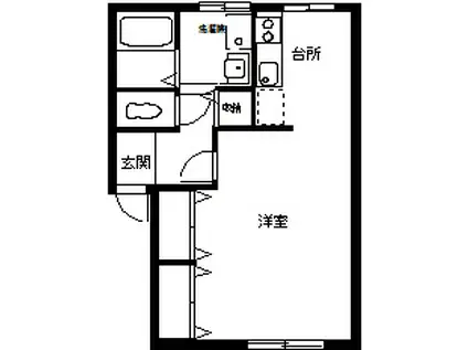 ヴェルデ和泉(1K/1階)の間取り写真