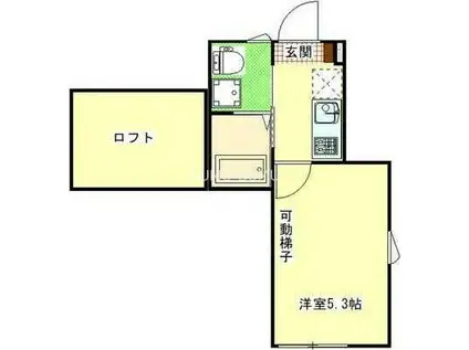 TAPETUM横濱(1K/2階)の間取り写真
