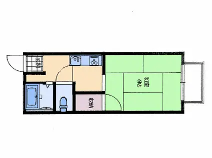 リバーサイドエル(1K/2階)の間取り写真