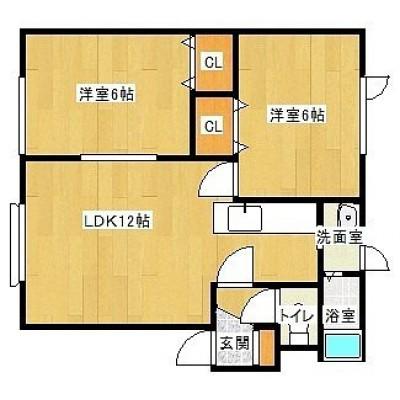 スターライト瞬(2LDK/2階)の間取り写真