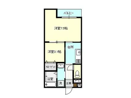 PRIMA VISTA永昌東(2K/3階)の間取り写真