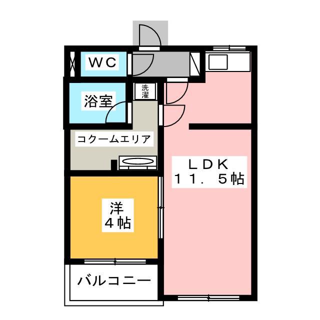 VILLA COCOON 上島(1LDK/3階)の間取り写真
