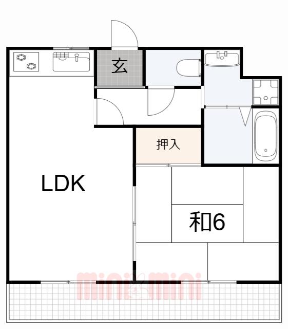 プティソンム(1LDK/2階)の間取り写真
