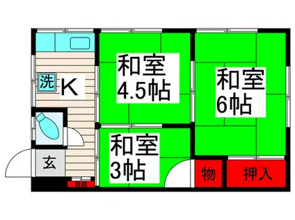 共栄荘(3K/2階)の間取り写真