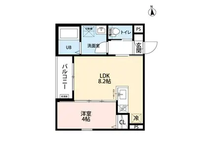 クラムズ黄金(1LDK/3階)の間取り写真