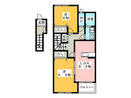 ブオナ レーガ II(2LDK/2階)の間取り写真