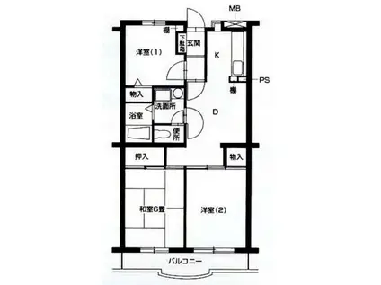 りぶいんしらゆり星(3DK/1階)の間取り写真