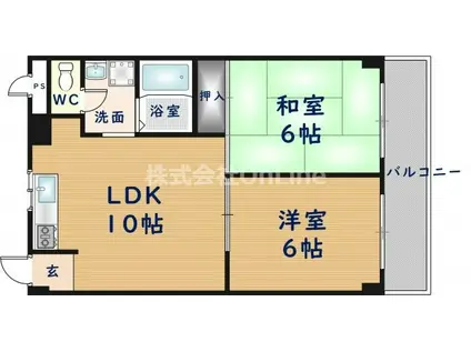 MPLAZA 菱江(2LDK/2階)の間取り写真