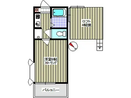 カーザ志木(1K/2階)の間取り写真