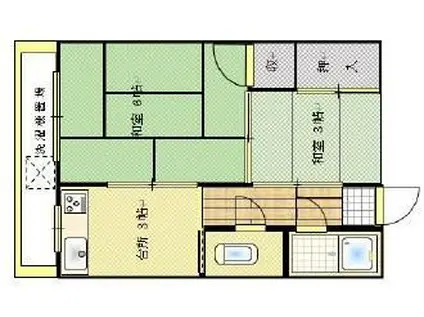 TZ福山新市(2K/3階)の間取り写真