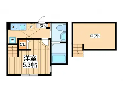小田急江ノ島線 大和駅(神奈川) 徒歩8分 2階建 築5年(1K/1階)の間取り写真