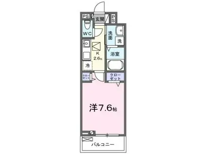 ヒカルサ川越霞が関東(1K/1階)の間取り写真