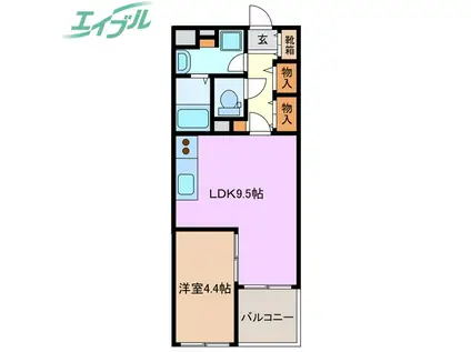 クオーレトラストIII(1LDK/1階)の間取り写真