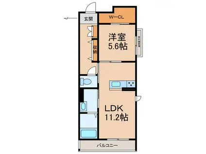 ハルミエールII(1LDK/3階)の間取り写真