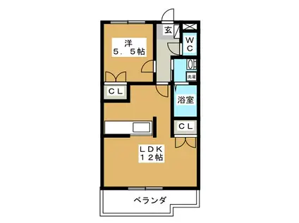 コラージュII(1LDK/3階)の間取り写真