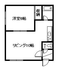 マリンハウスノア(1LDK/1階)の間取り写真