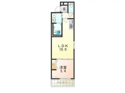 WISHパレス(1LDK/3階)の間取り写真