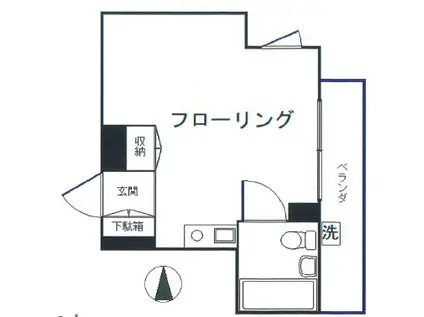 プレステイジA(ワンルーム/3階)の間取り写真