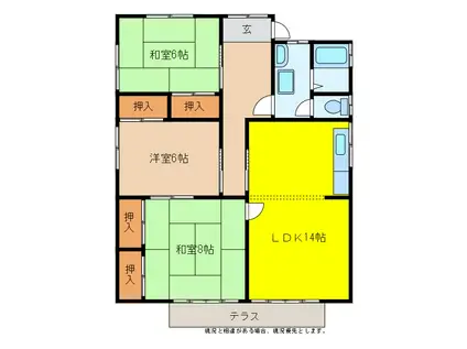 タウンハウス赤沼(3LDK/1階)の間取り写真