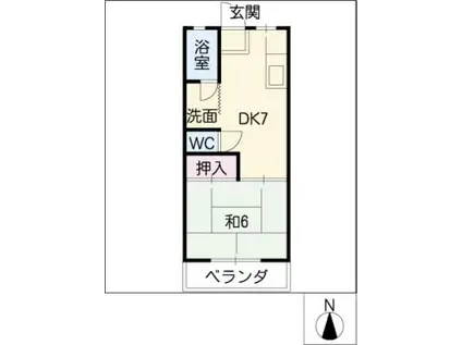 今井コーポ(1DK/1階)の間取り写真