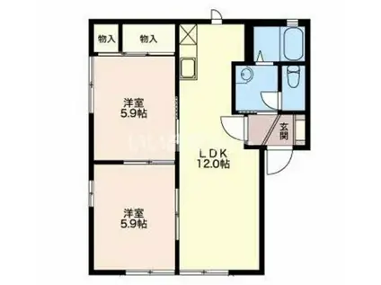 ウィステリア菊川C(2LDK/1階)の間取り写真