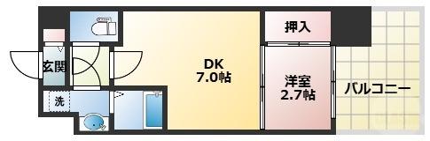セレニテ新大阪エクラ(1DK/9階)の間取り写真