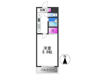 PRIMROSE・プリムローズ(1K/5階)の間取り写真
