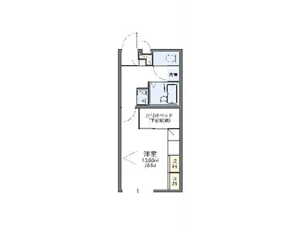 レオパレスフルールエルテライ(1K/1階)の間取り写真