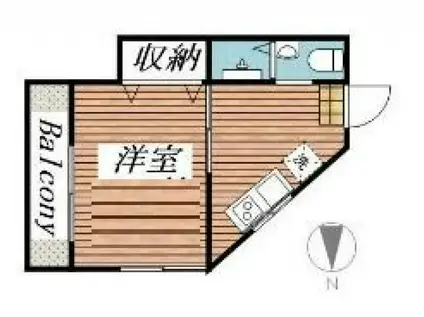 三軒茶屋マンション(1K/3階)の間取り写真
