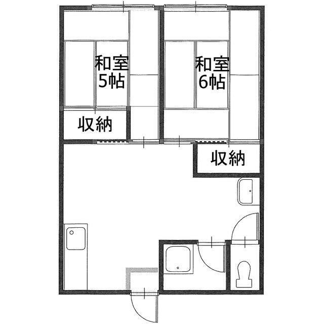 東コーポ(2DK/2階)の間取り写真