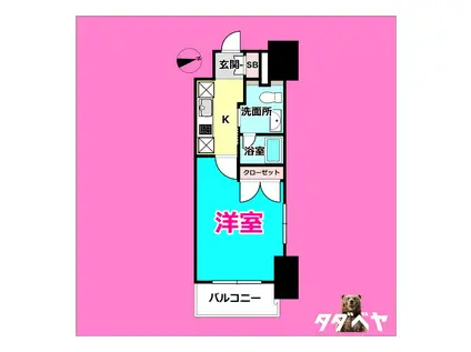 レジディア鶴舞(1K/3階)の間取り写真