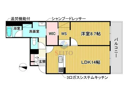 シャーメゾン サンティエルジュ(1LDK/2階)の間取り写真
