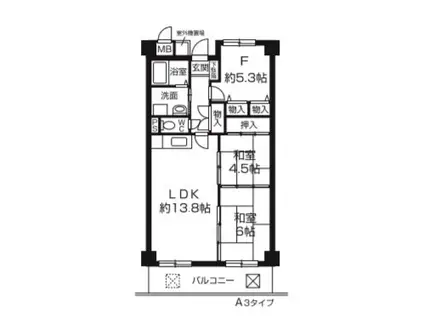 メゾンジュラク(2SLDK/4階)の間取り写真