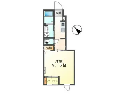 スイートハウス(1K/1階)の間取り写真