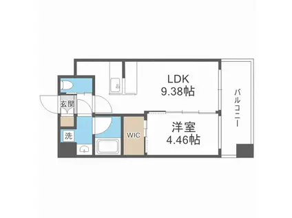プレジオ難波EURO(1LDK/11階)の間取り写真