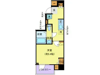 クレヴィスタ戸越公園(1K/5階)の間取り写真