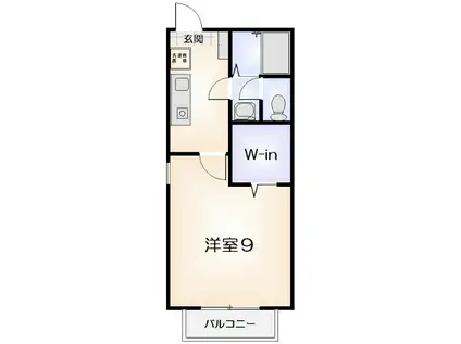 ヴィラコート(1K/2階)の間取り写真
