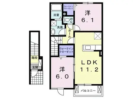 サナーリュ II(2LDK/2階)の間取り写真
