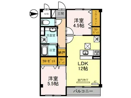 CHAINON城南(2LDK/1階)の間取り写真
