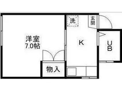 コーポライヴリィドゥ(1K/2階)の間取り写真