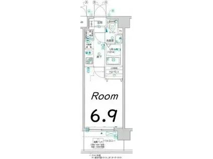 グランフォース西川口(1K/8階)の間取り写真